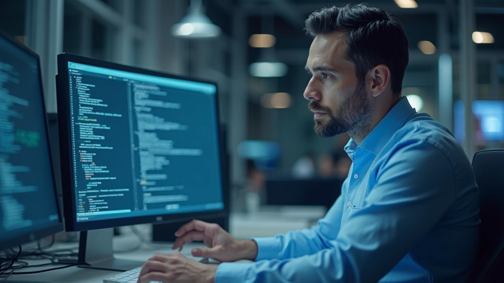 Специалист по информационным технологиям настраивает параметры доступа и безопасности в корпоративной системе управления базами знаний