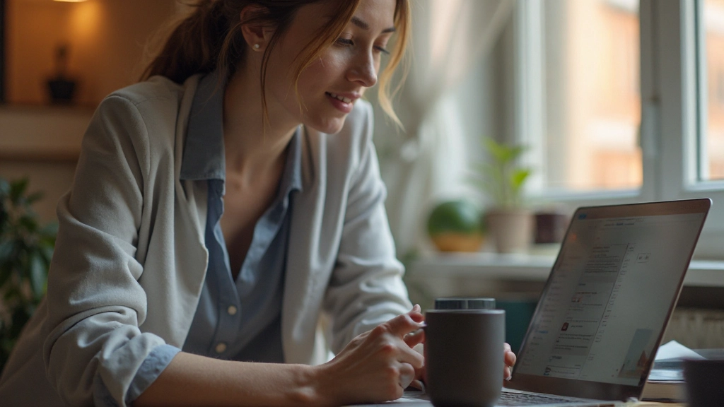 Сотрудница использует приложение для управления задачами и планирования